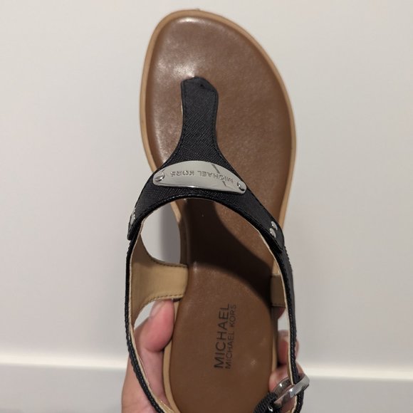 Michael KORS black leather sandals sz 36 - Picture 4 of 6